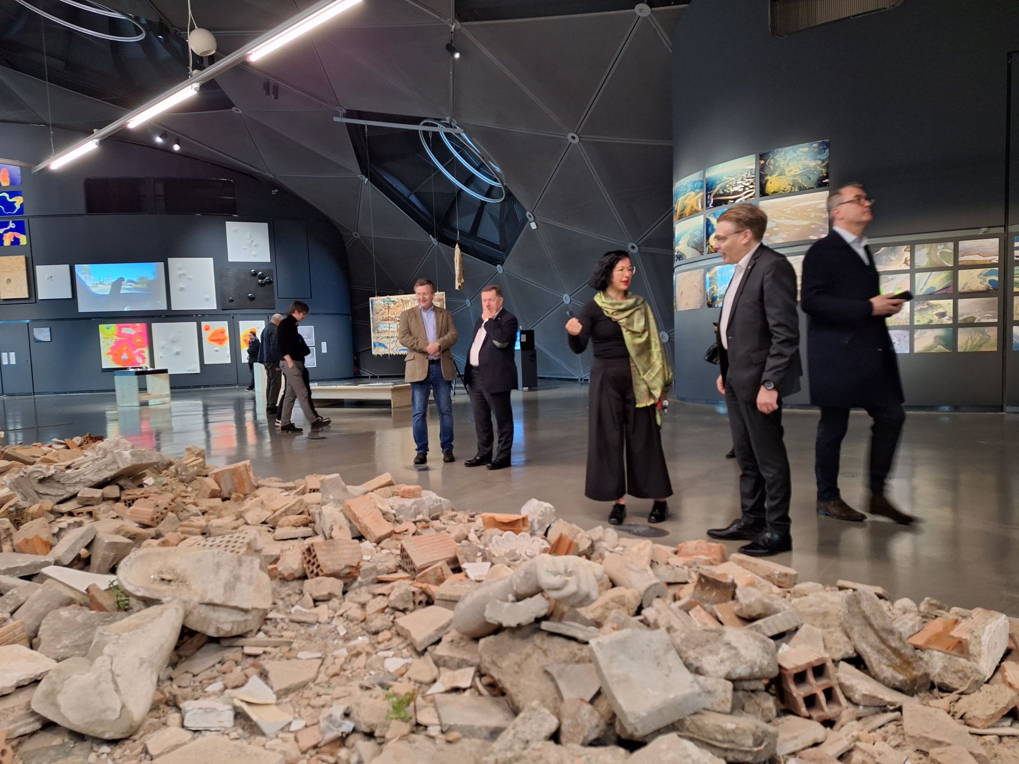 IOI President, Chris Field PSM, undertaking a private guided tour by the Director of the modern art museum, the Kunsthaus Graz.
